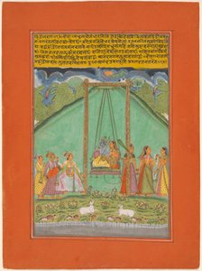 Hindol Raga, Seite aus einem Kranz von musikalischen Ragas (Ragamala) Set von Unknown artist