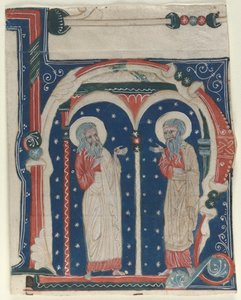Historiierte Initiale (H) aus einem Antiphonar: SS. Paulus der Einsiedler und Antonius