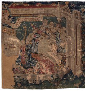 Geschichte von Saint Piat und Saint Eleuthère, Szene 1: Saint Piat wird zum Predigen des Glaubens nach Tournai geschickt