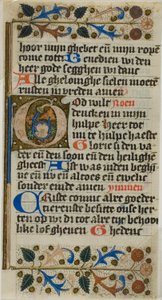 Illuminierte Initiale "G" aus einem Gebetbuch von Unknown artist