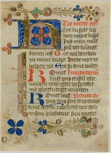 Illuminierte Initiale "H" aus einem Gebetbuch