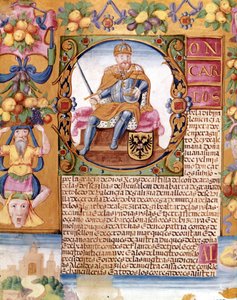 Illuminiertes Porträt von Kaiser Karl V. (1500 - 1558). Detail einer „executoria“ von Unknown artist