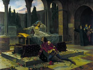 Illustration der letzten Szene des Balletts „Romeo und Julia“ von Piotr Iljitsch Tschaikowski von Unknown artist
