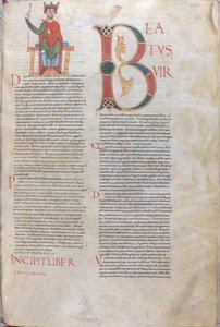 Incipit Davide, Beatus; Initiale der Psalmen, XI Jahrhundert