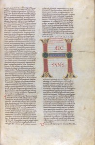 Incipit des Buches Deuteronomium, Initiale mit der Aufschrift Haec sun, XI. Jahrhundert von Unknown artist