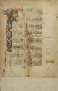 Initiale F: Heilige Hieronymus, Petrus, Paulus und Dominikus