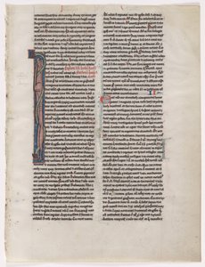 Initiale I: Verschlungene Bestie und Schlange: Blatt aus einer Bibel (2 von 2 ausgeschnittenen Blättern)