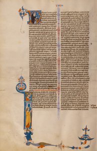 Initiale I: Heiliger Jakobus mit Christus darüber von Unknown artist