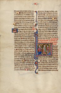 Initial L: Zwei Männer vor einem König von Unknown artist