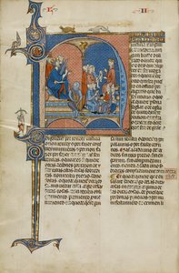Initiale N: König Jakob I. von Aragon beaufsichtigt ein Gericht von Unknown artist