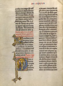 Initiale P: Heiliger Paulus und ein Priester