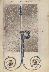 Initiale P: Vision des heiligen Petrus von reinen und unreinen Tieren