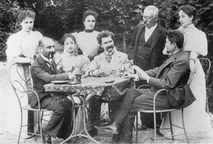 Johann Strauss im Kreise von Gefährten in Ischl