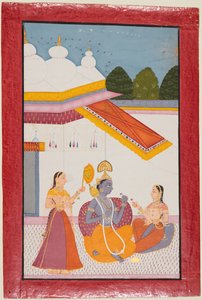 Krishna unter einem Baldachin