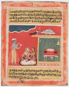 Krishna und Radha vermeiden Verlegenheit: Mottaita Bhava, aus einem Rasikapriya