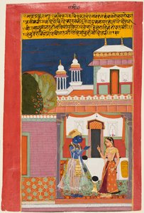 Krishna und Radha streiten: Shatha Nayaka, aus einem Rasikapriya von Unknown artist