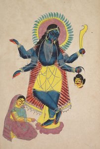 Krishna als Kali von Radha verehrt von Unknown artist