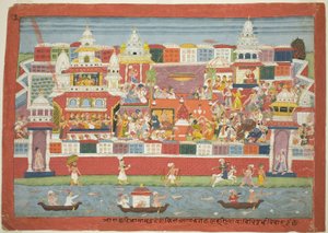 Krishnas Hochzeit mit Kalinda, Seite aus einem verstreuten Bhagavata Purana Manuskript von Unknown artist