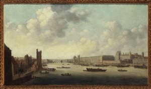 Das Hôtel de Nevers, der Tour de Nesle, die Grande Galerie und der Louvre, gesehen vom Pont-Neuf, um 1640, heutiger 1. und 6. Bezirk, zwischen 1635 und 1645 von Unknown artist