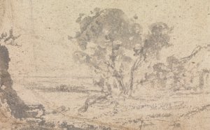 Landschaftsskizze mit einem Baum von Unknown artist