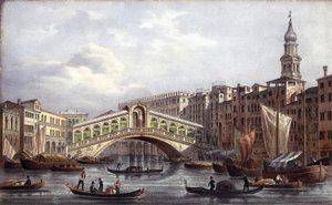 Die Rialtobrücke - in "Album der Hauptansichten von Venedig", illustriert von Marco Moro, Ed. Gio Brizeghel, ca. 1840 von Unknown artist