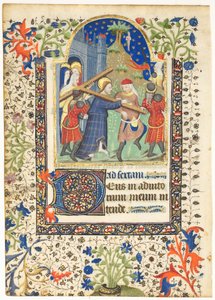 Blatt aus einem Stundenbuch: Christus trägt das Kreuz (Sext, Stunden des Kreuzes) von Unknown artist