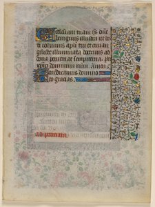 Blatt aus einem Stundenbuch: Text (verso) von Unknown artist