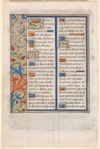 Blatt aus einem Stundenbuch: Text mit illustriertem Rand (verso) von Unknown artist