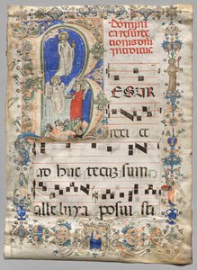 Blatt aus einem Graduale: Historisierte Initiale R: Die Auferstehung (recto) von Unknown artist