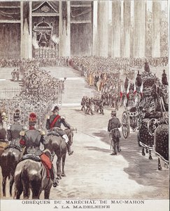 Die Beerdigung von Marschall Patrice de Mac Mahon (oder Mac-Mahon) (1808-1893) in der Kirche Madeleine in Paris am 22.10.1893, Illustration aus dem 19. Jahrhundert