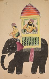 Mahant von Tarakeshwar reitet auf einem Elefanten
