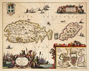 Karte von Malta und Gozo, ca. 1650 von Unknown artist