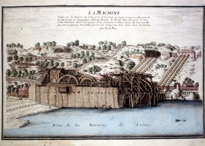 Marly-Maschine von Rennequin zur Wasserförderung der Seine nach Versailles (1700)
