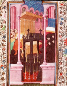Miniatur-Begräbnisszene aus „Die Stunden von Eduard I. (Duarte) von Portugal (1391-1438)“ 15. Jahrhundert Lissabon, Torre do Tombo von Unknown artist