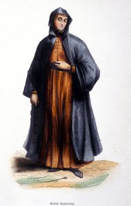 Maronitischer Mönch. Gravur aus einem Album über religiöse Orden, Paris von Unknown artist