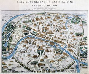 Monumentalplan von Paris im Jahr 1882