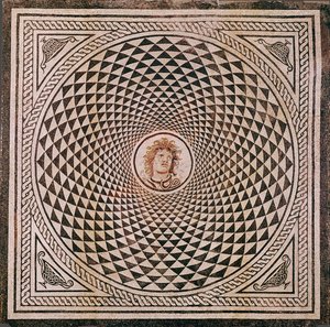 Mosaikboden mit Kopf der Medusa von Unknown artist