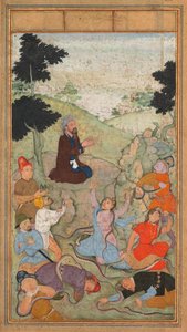 Moses betet, um den Schlangenangriff auf die Israeliten zu beenden, aus einem Spiegel der Heiligkeit (Mir’at al-quds) von Pater Jerome Xavier von Unknown artist