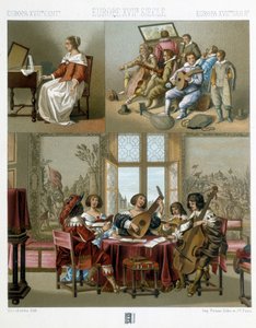 Musik in Europa im 17. Jahrhundert - in „Le costume historique“ von Racinet von Unknown artist