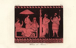 Odysseus wird von Alkinoos, Herrscher der Phaiaken auf der Insel Scheria, bewirtet von Unknown artist