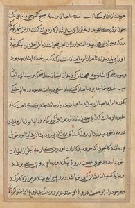 Seite aus Geschichten eines Papageis (Tuti-nama): Textseite von Unknown artist