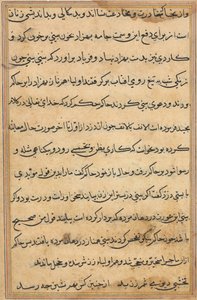Seite aus Geschichten eines Papageis (Tuti-nama): Textseite von Unknown artist