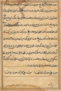 Seite aus Geschichten eines Papageis (Tuti-nama): Textseite