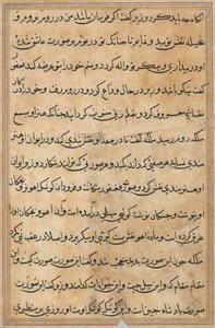 Seite aus Geschichten eines Papageis (Tuti-nama): Textseite von Unknown artist