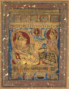 Seite aus einem Kalpa-Sutra: Die Geburt von Mahavira von Unknown artist