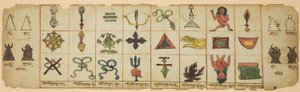 Seite aus einem Notizbuch mit Ritualsymbolen von Unknown artist