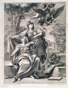 Seite des Frontispizes der Partitur von „Opus 1“ (12 Concerti Grossi) von Pietro Locatelli (1695-1764) - Noten für „12 Concerti Grossi“ von Locatelli 1721 Bologna, civico museo musicale von Unknown artist