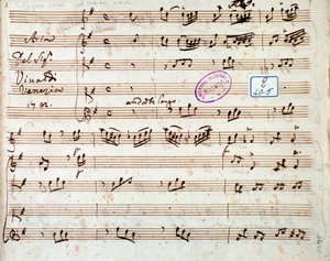 Seite der Partitur von Estinguere vorrei Arie in der Oper Griselda von Antonio Vivaldi von Unknown artist