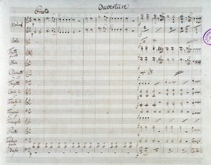 Seite der Noten für Die Entführung aus dem Serail, Oper von Mozart, Lichtenthal-Version (1838) von Unknown artist