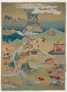 Banner (Thangka) mit fünf Moralerzählungen aus dem Avadana Kalpalata Jataka von Unknown artist